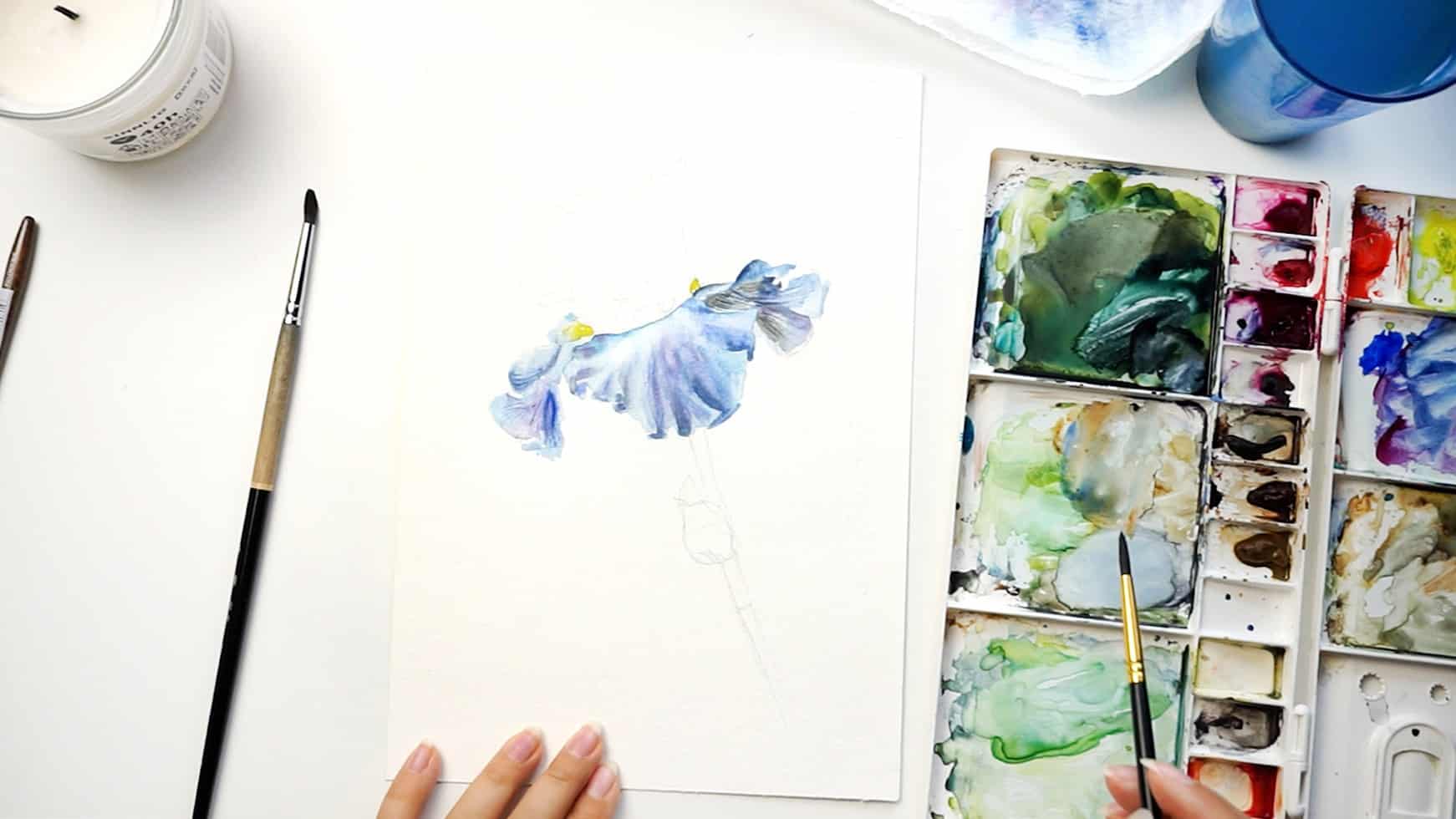 watercolor iris step 10