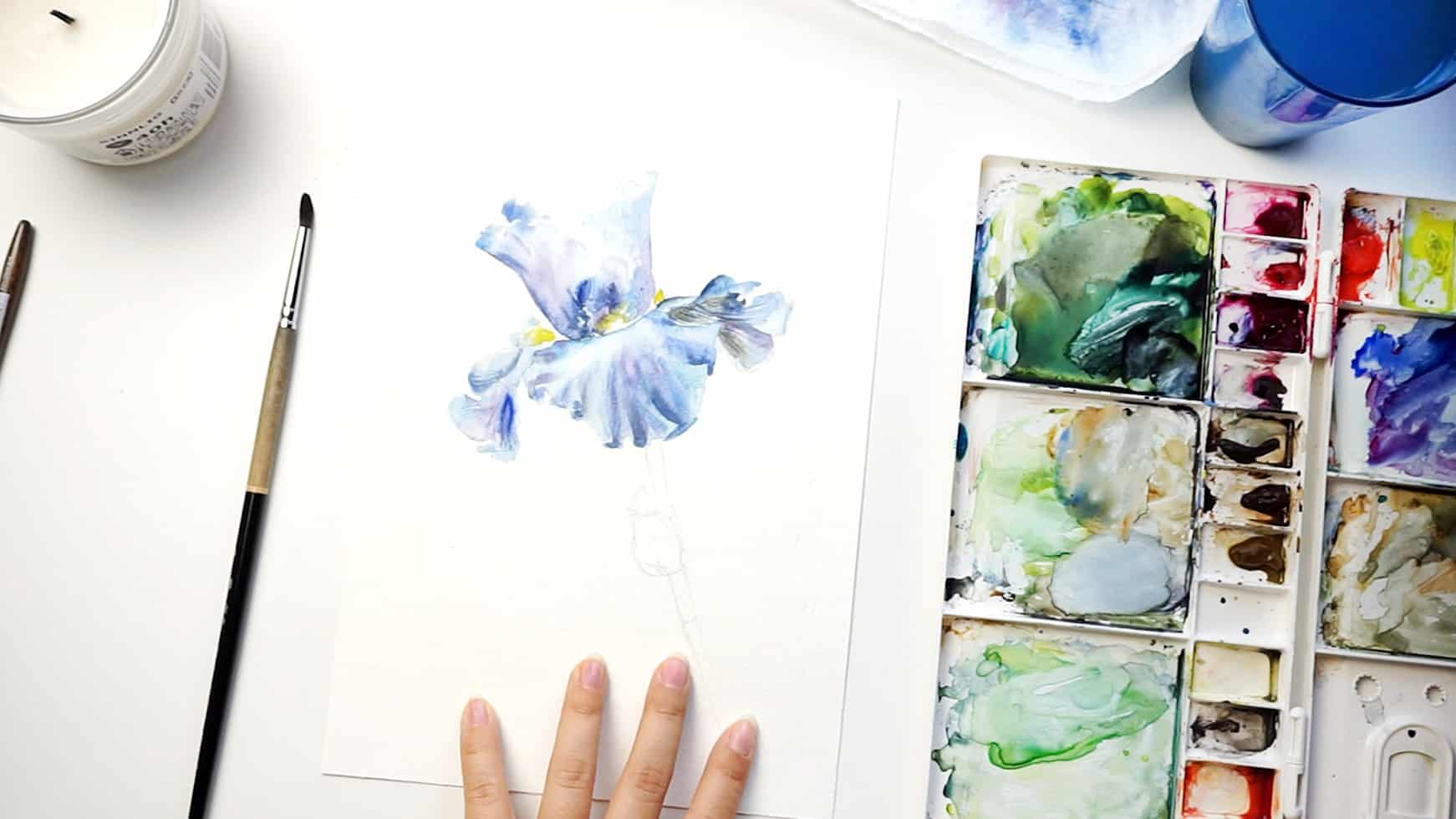 watercolor iris step 12