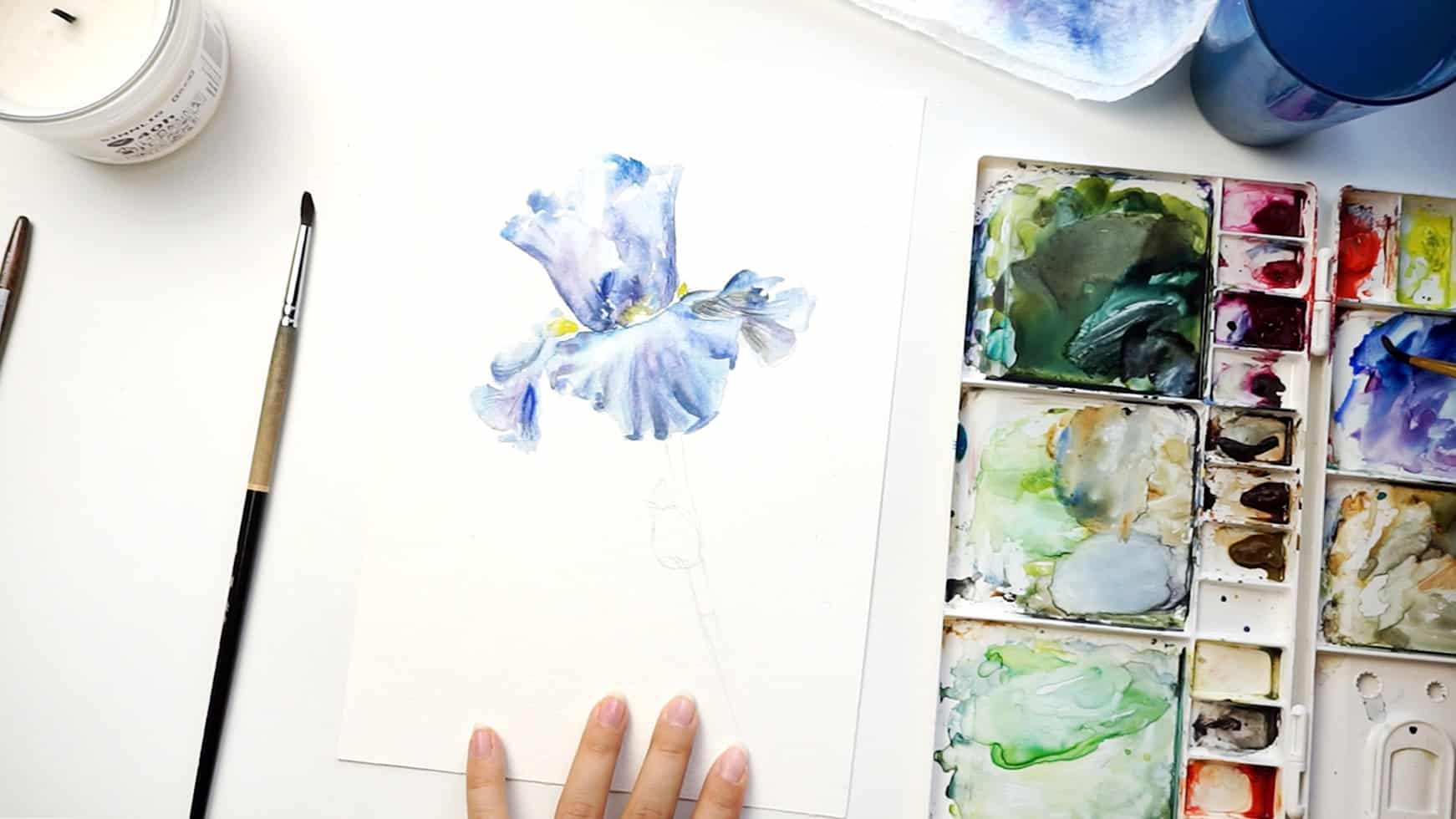 watercolor iris step 13