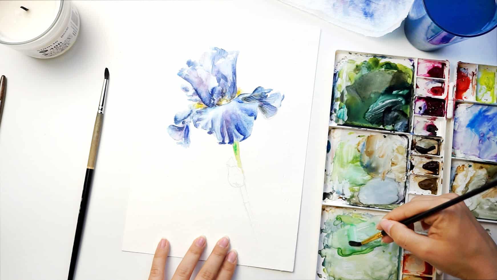 watercolor iris step 16