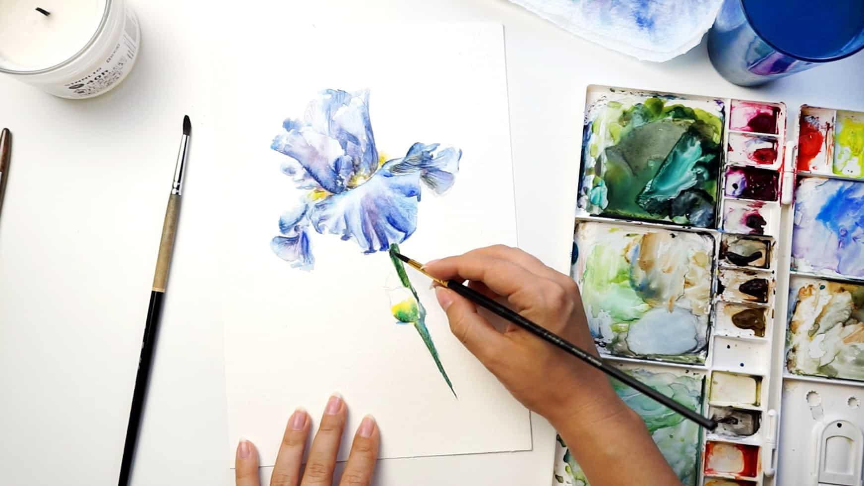 watercolor iris step 17