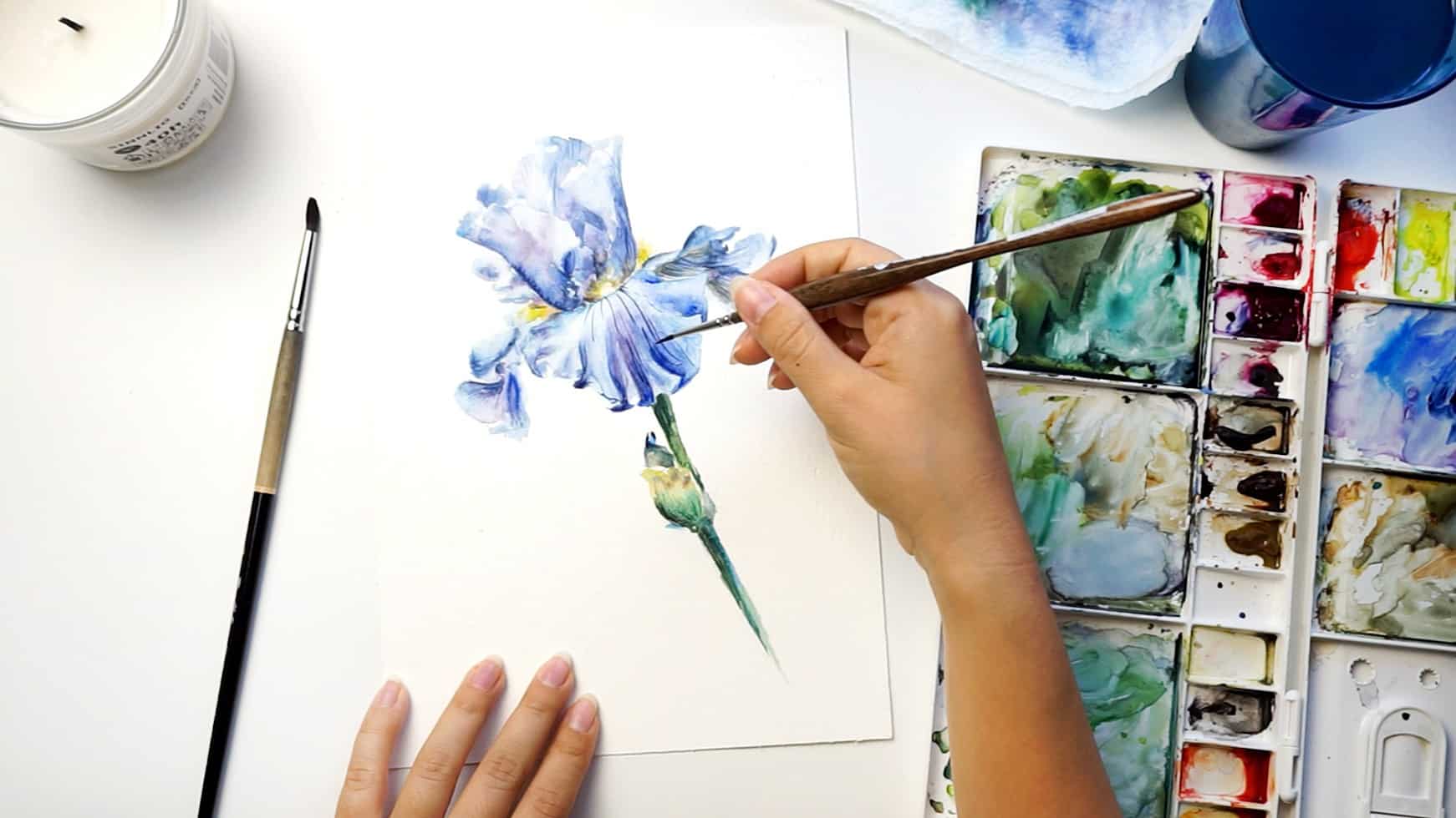 watercolor iris step 19