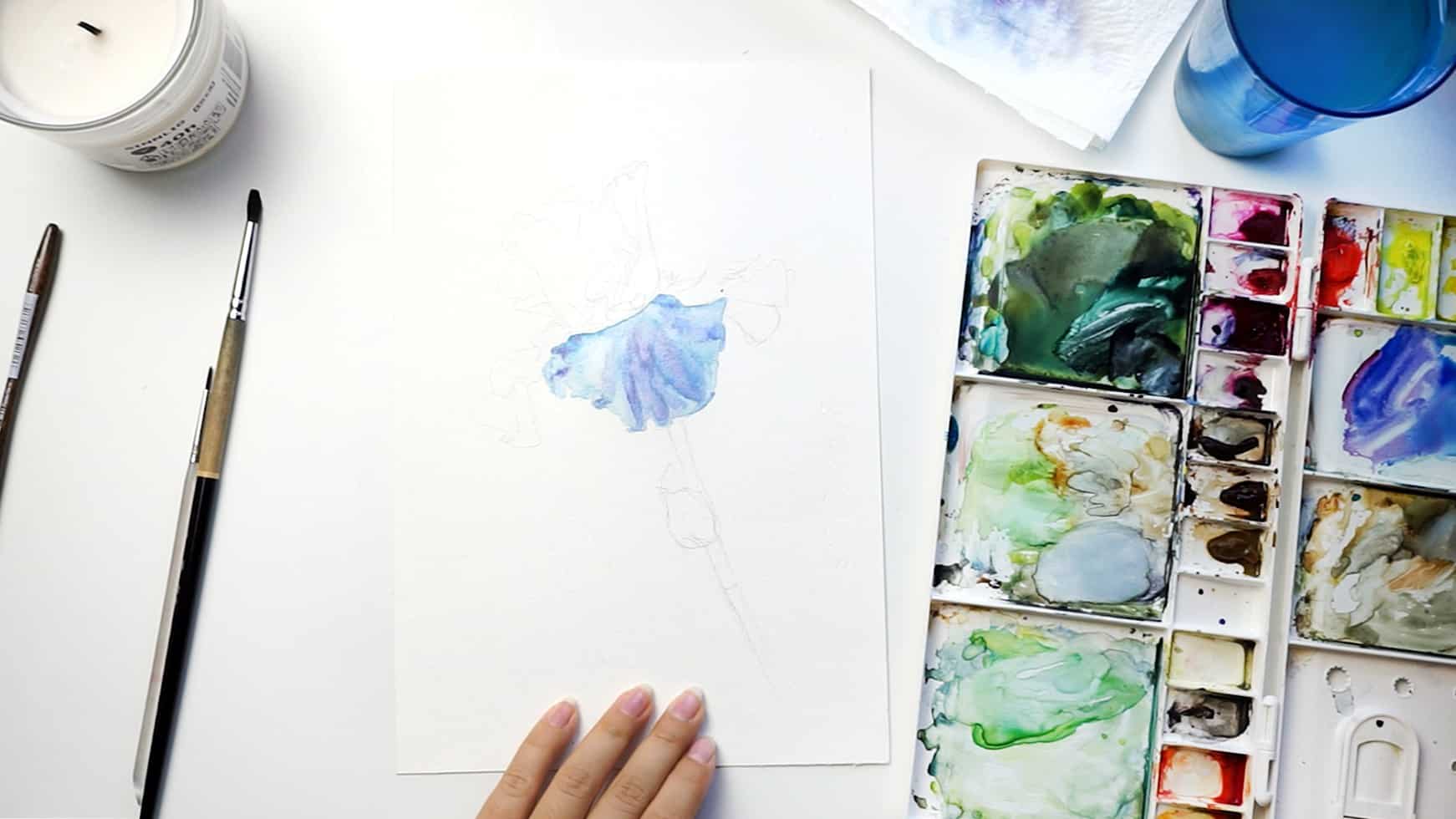 watercolor iris step 5